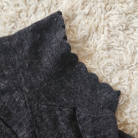 LEIFSDOTTIR bow sweater dress XS anthropologie charcoal gray wool blend mini - Picture 4 of 6